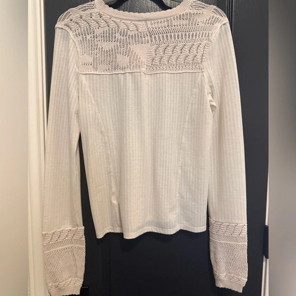 Free People Colette Long Sleeve Top | Medium | Sand | NWT